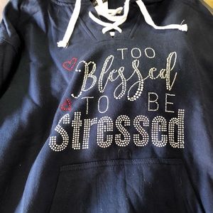 Ladies hooded embellished sweatshirt